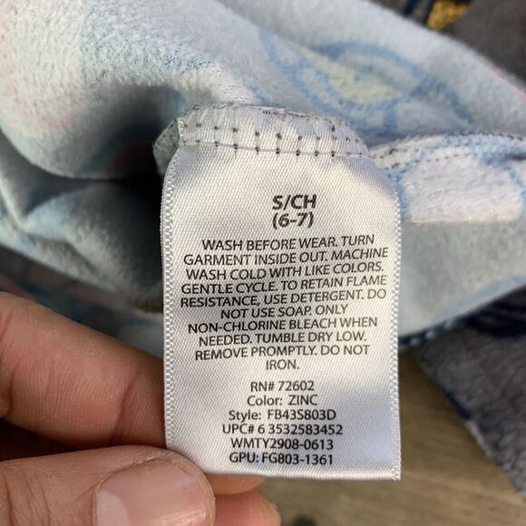 Faded Glory Boys 2 Pc Set Pajamas Size 6-7 Gray Sports Long Sleeve Button Up - Picture 10 of 12